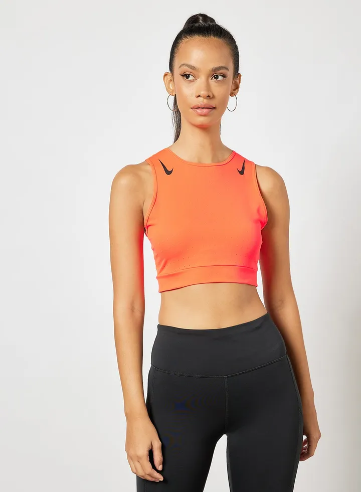 Aeroswift Running Crop Top Bright Crimson/Black