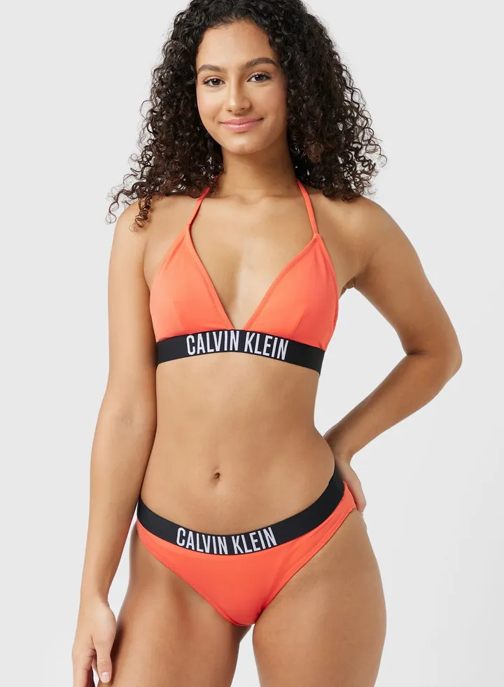 Logo Band High Leg Bikini Bottom