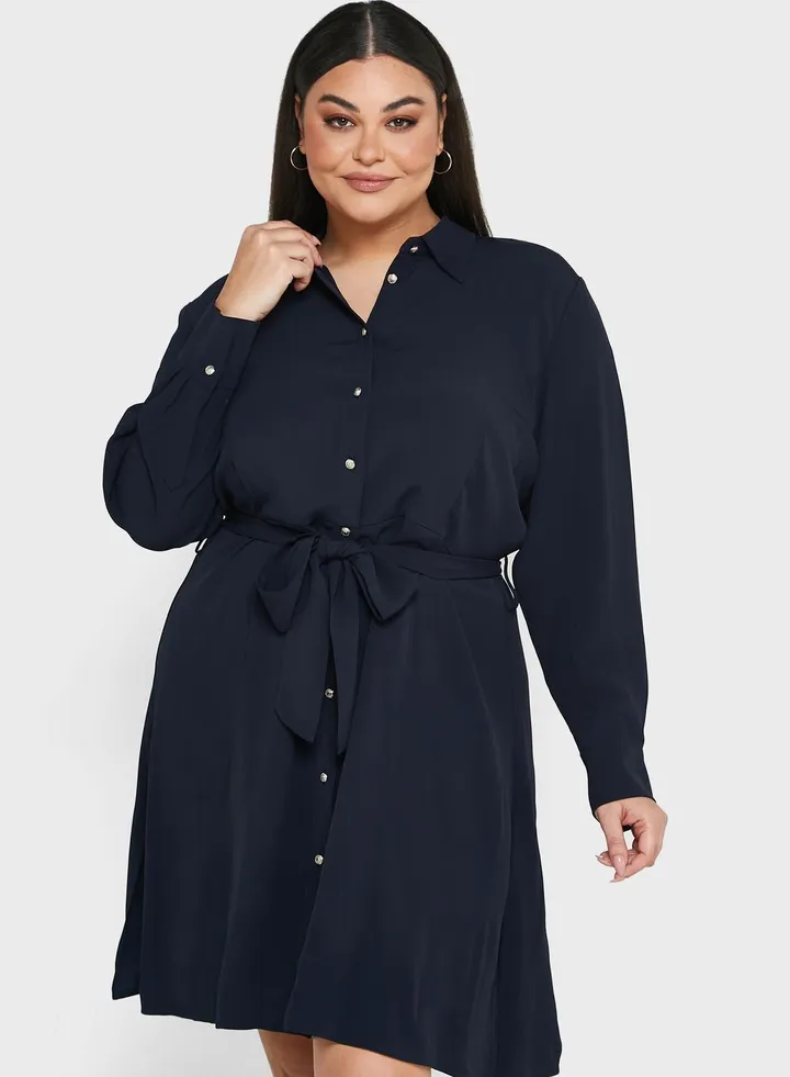 Crepe Shirt Dress