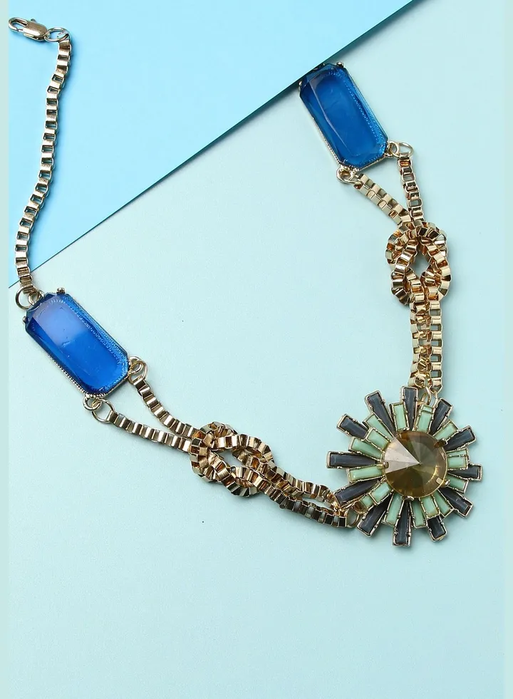Gold Plated Designer Stone Necklace