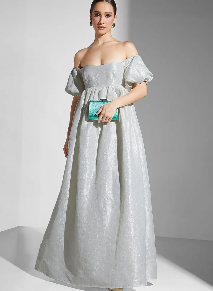 Bardot Puff Sleeve Dress