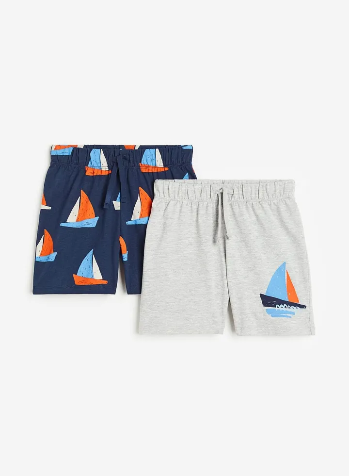 Kids 2 Pack Graphic Pull On Shorts