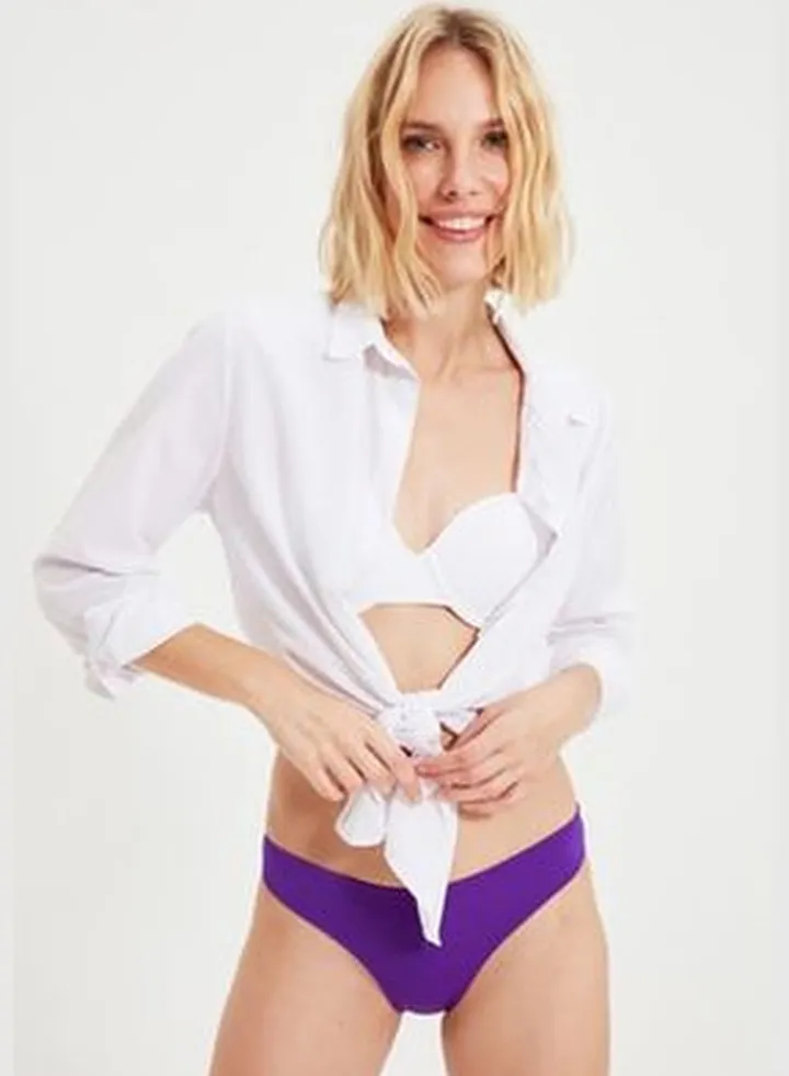 Purple Low Waist Bikini Bottoms TBESS21BA0408