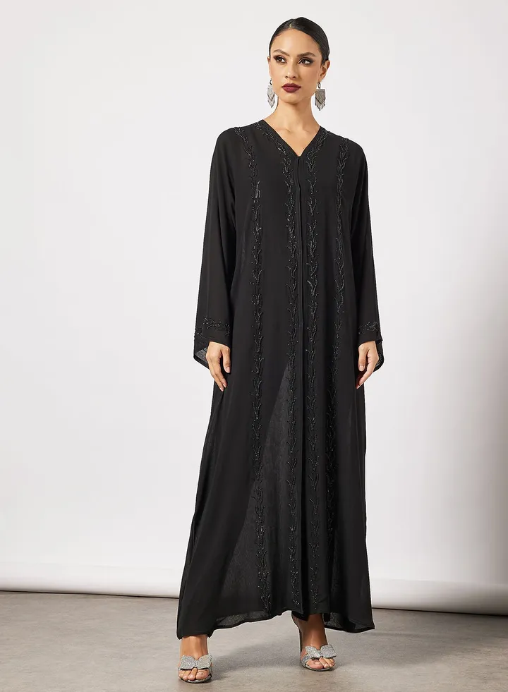 Abaya With Hand Sewn Embellishments