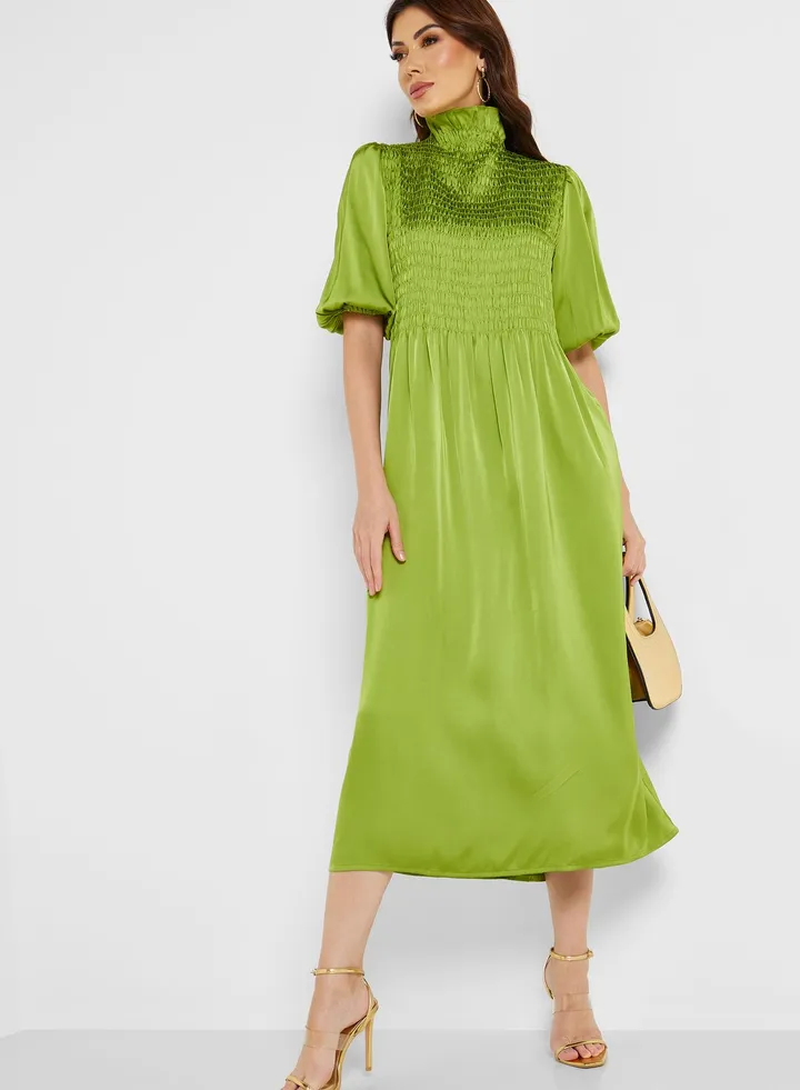 Crew Neck Tiered Dress