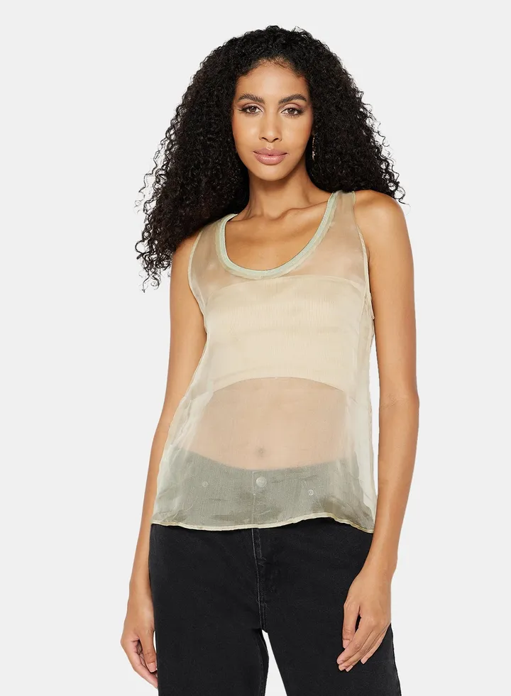 Essential Strap Top Pastel Green