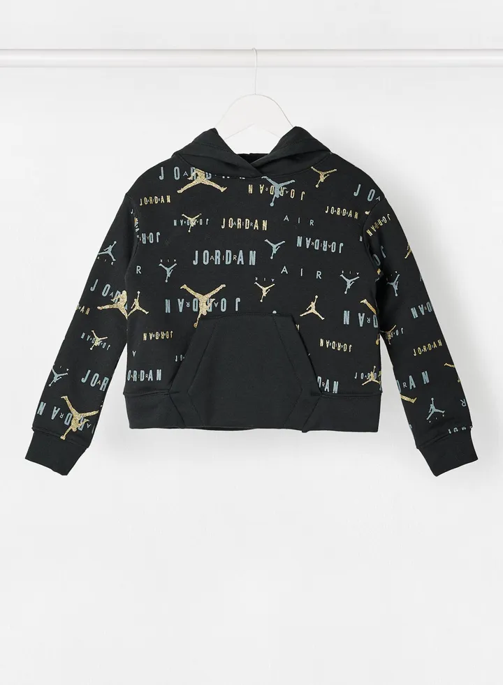 Girls Holiday Shine Pullover Hoodie Black