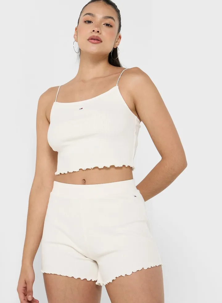 Strappy Ribbed Knitted Top