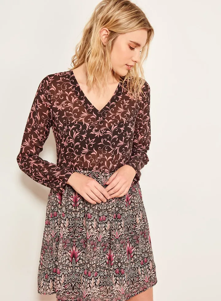 Floral Print Sheered Dress