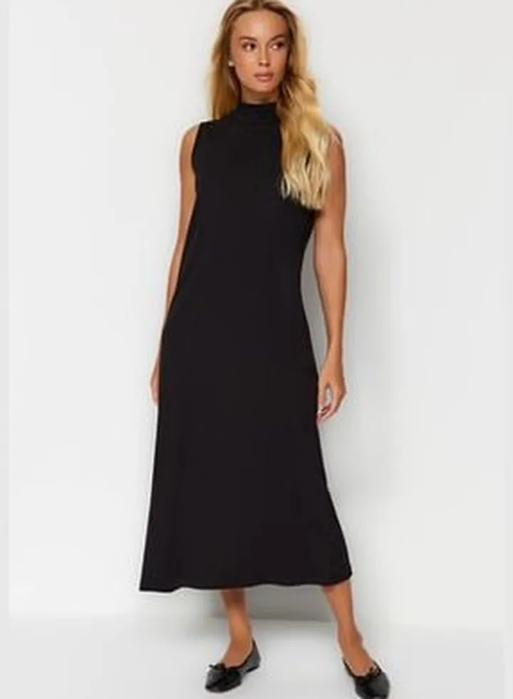 Black Underskirt Knitted Stand-Up Dress / Underwear Dress TCTAW24EB00120