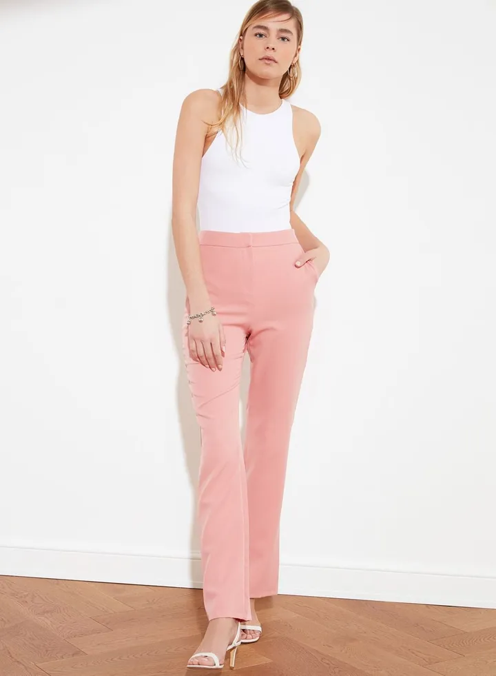High Waist Straight Pants