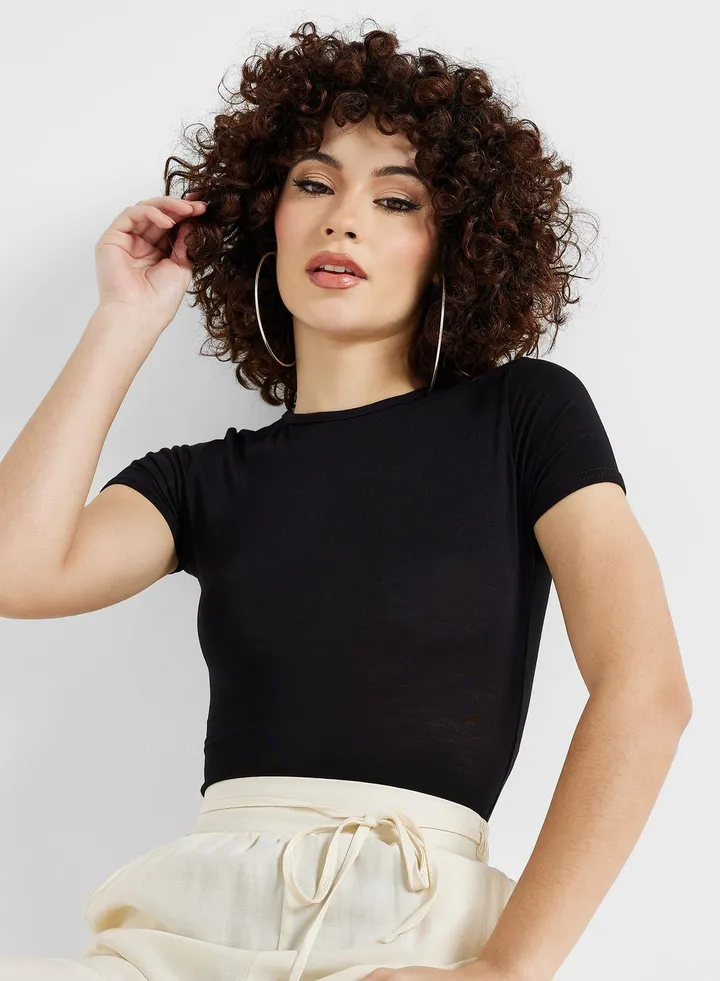 Crew Neck Knitted Bodysuit