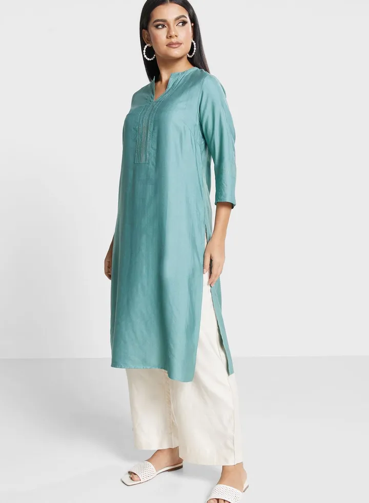 V-Neck Long Kurti