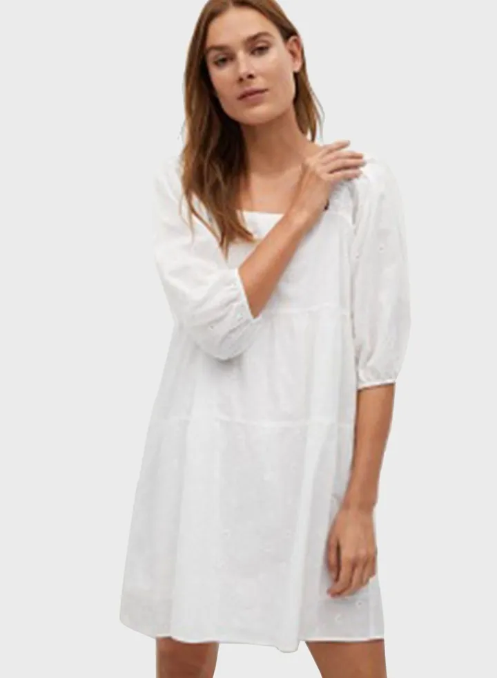 Puff Sleeve Tiered Dress