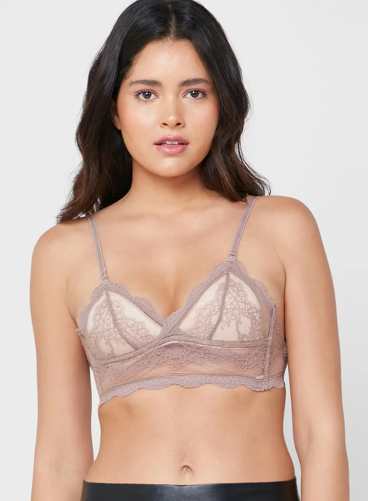 Lace Detail Balconette Bra
