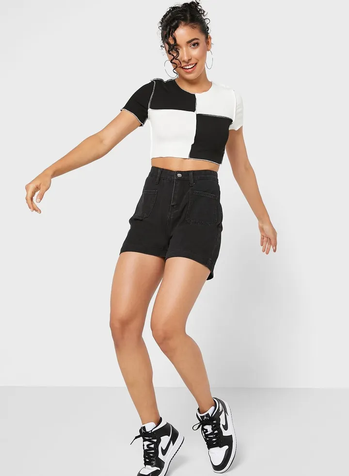 Pocket Detail Denim Shorts