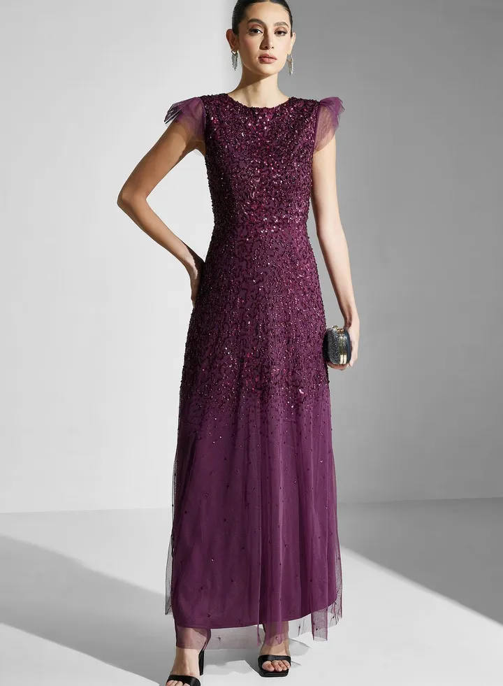 Cap Sleeve Sequin Dress