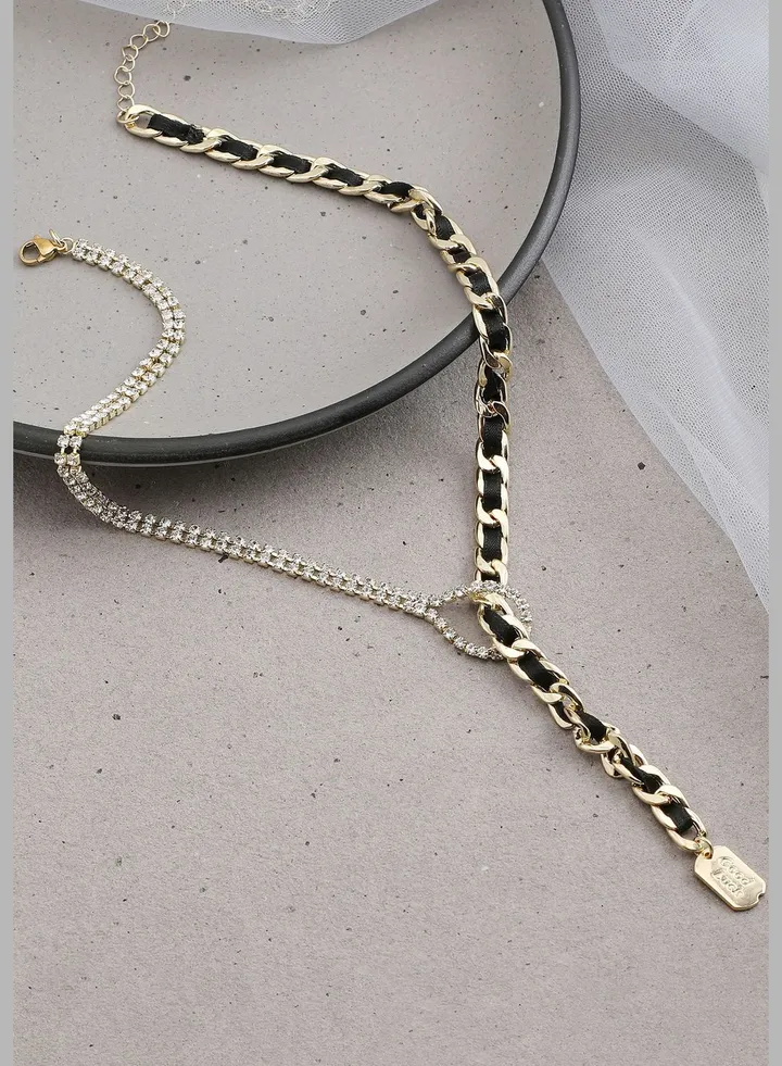 Gold Plated Party Designer Stone Necklace For Women