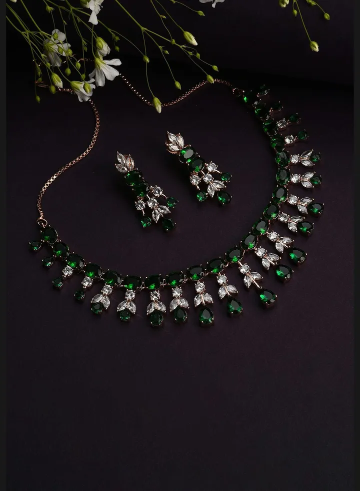 Gold Plated Designer Stone Necklace Set
