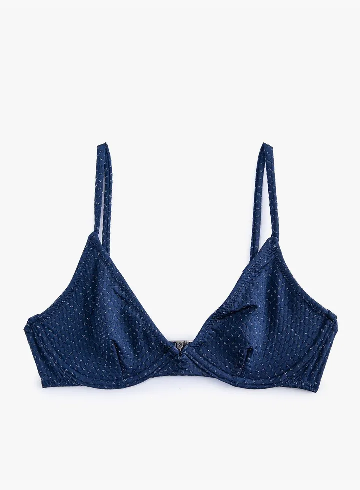 Spaghetti Strappy Glittery Underwired Bikini Top