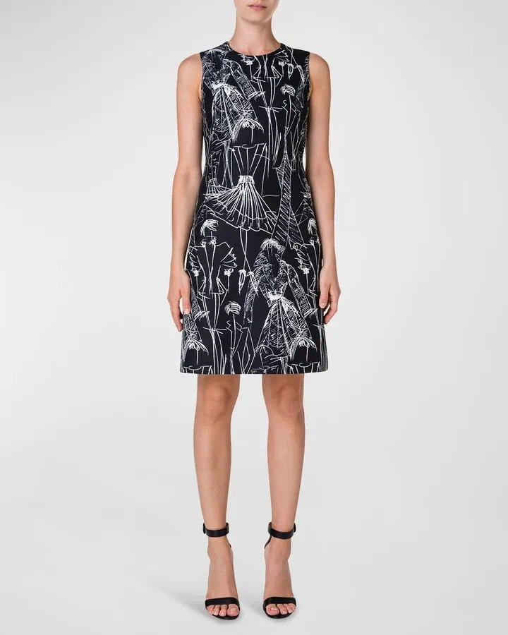 Croquis Printed Sheath Dress