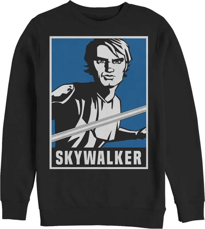 Men's Star Wars: The Clone Wars Luke Skywalker Poster Sweatshirt - Black - 3X Large