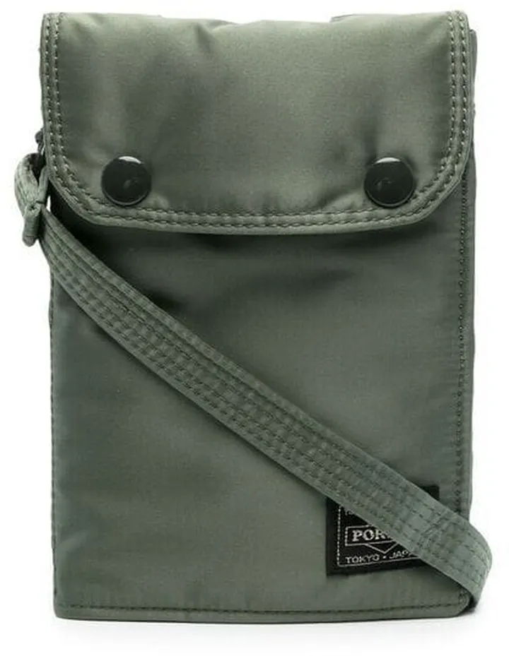 Logo-Patch Metallic Messenger Bag