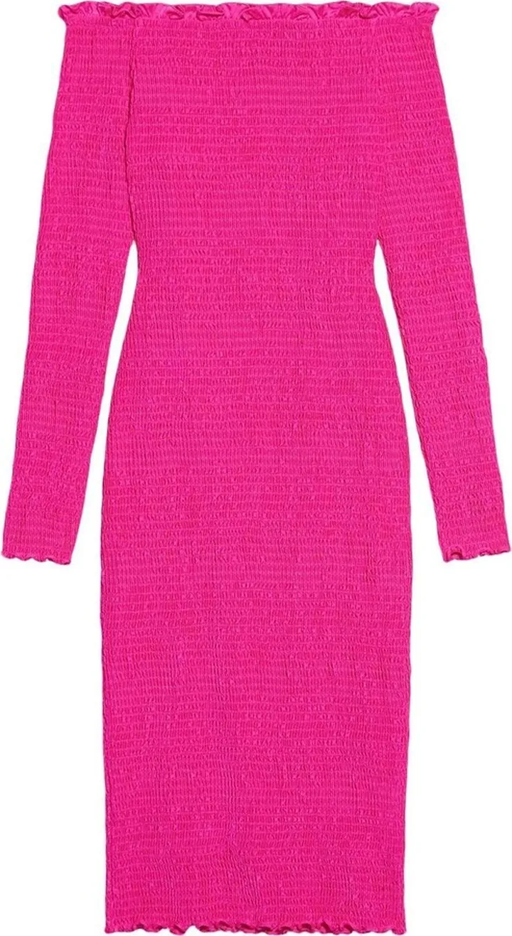 Off-Shoulder Smocked Midi Dress