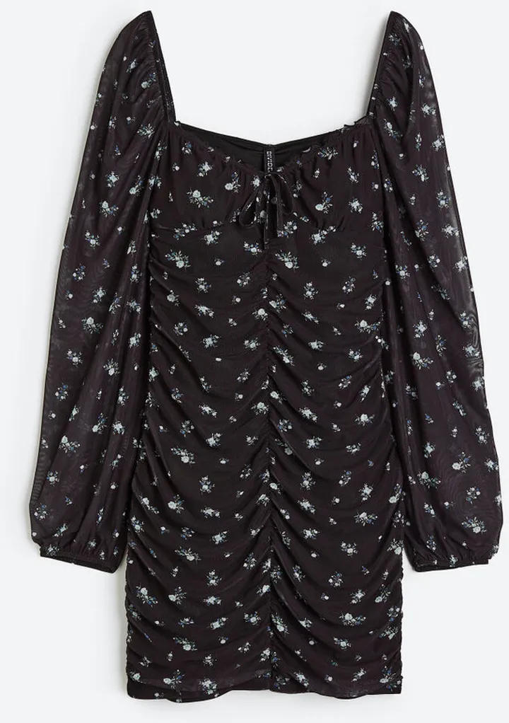 Gathered Mesh Dress