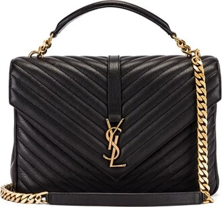 Saint Laurent Large Monogramme College Bag in Black