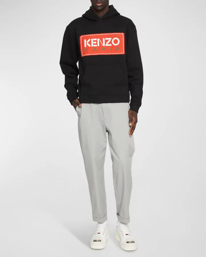 Men's Paris Logo Applique Classic Hoodie