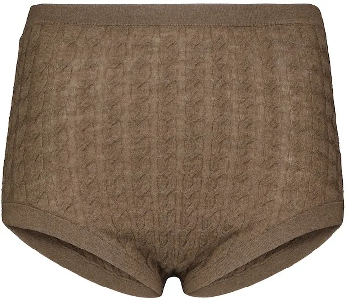 Cable-knit wool-blend panties