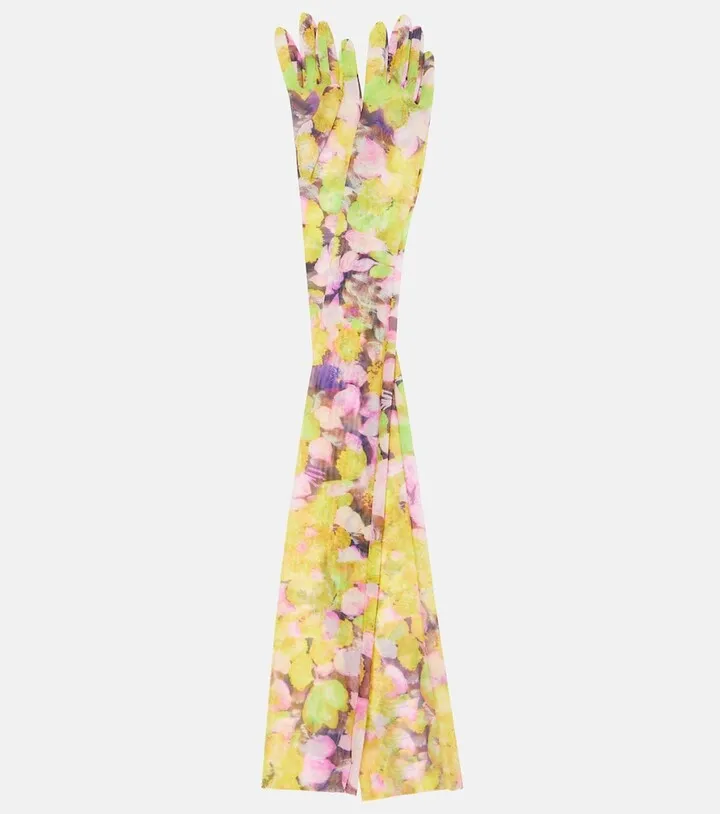 Floral mesh gloves