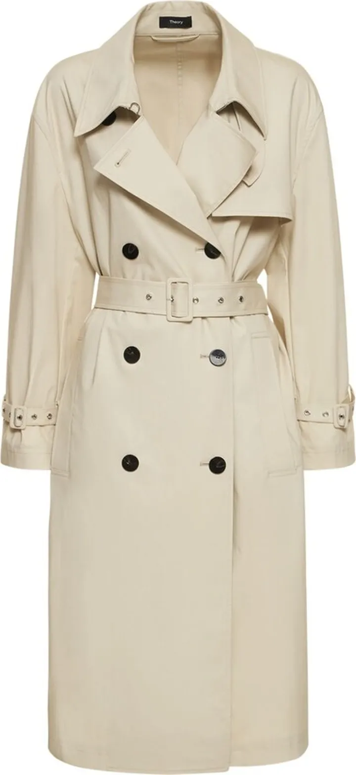 Belted cotton blend trench coat