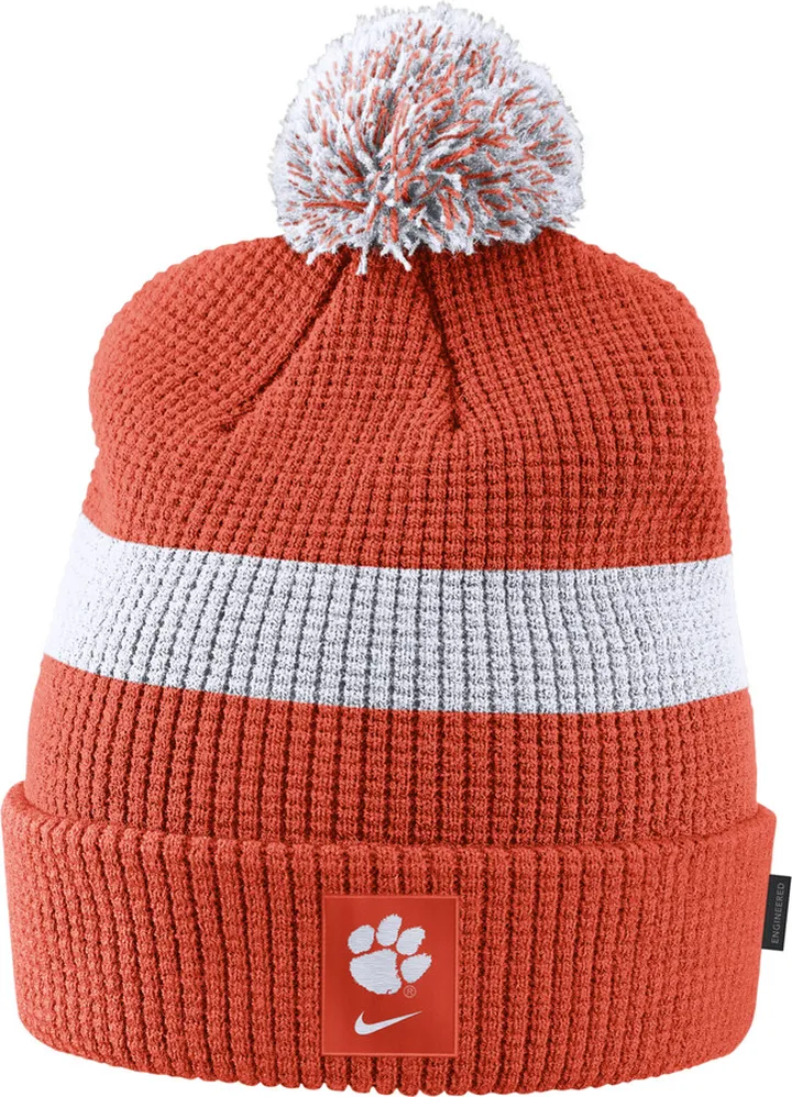 Nike Unisex College (Clemson) Pom Beanie in Orange