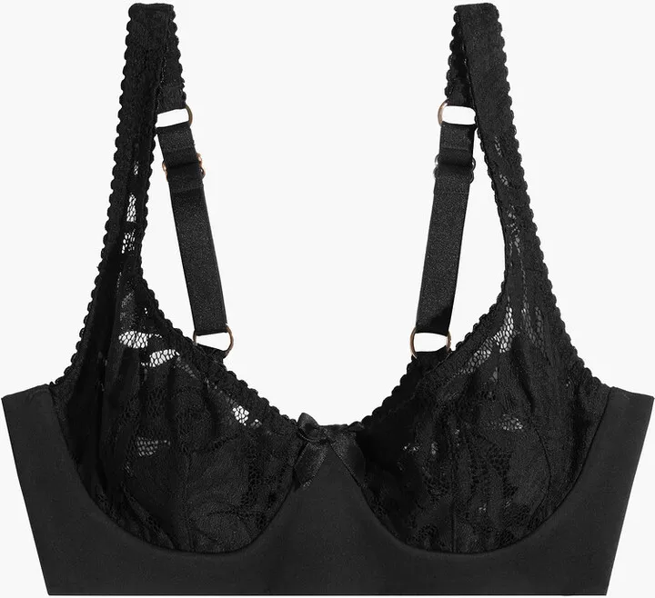 Audrey stretch-lace and jersey underwired bra