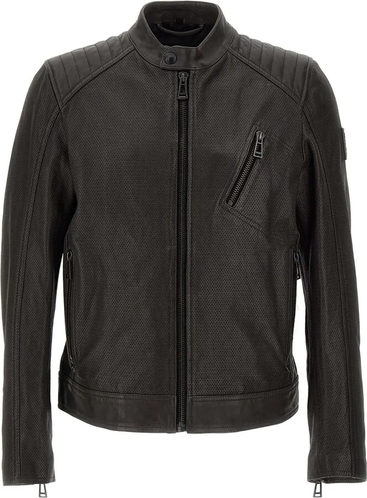 v Racer Air Cheviot Lamb Leather Jacket