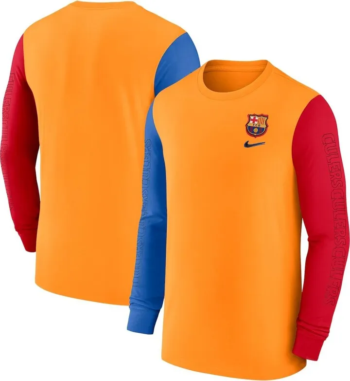 Men's Nike Orange Barcelona Ignite Long Sleeve T-shirt