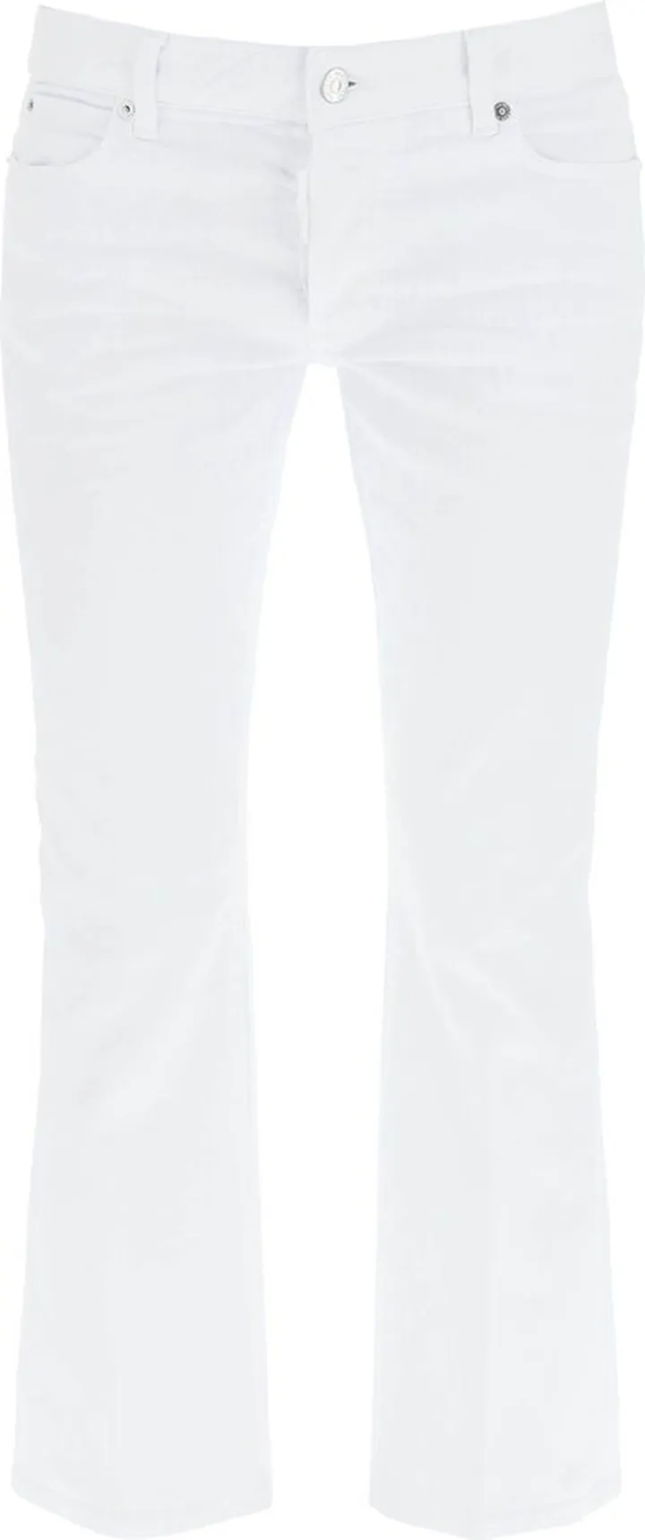 Bell Bottom Jeans In White Bull Denim