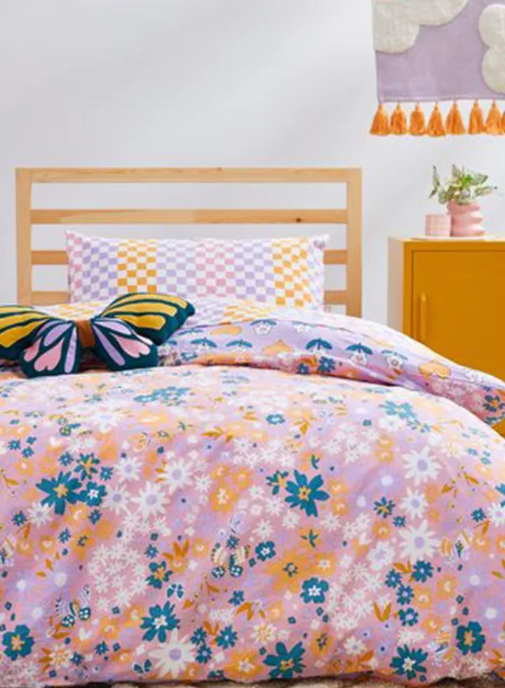 Kids Floral Quilt Set - Single
