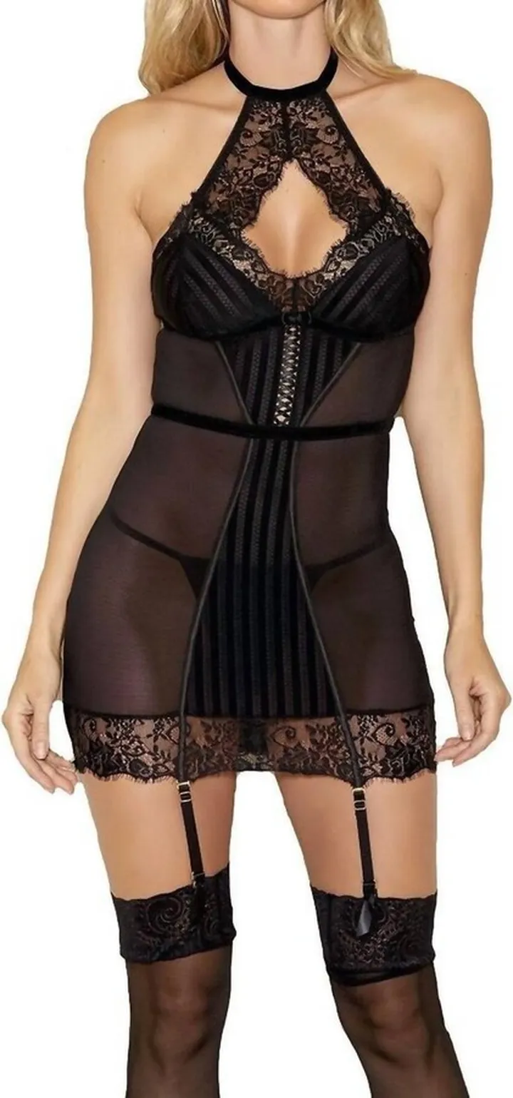 Halter Chemise in Black