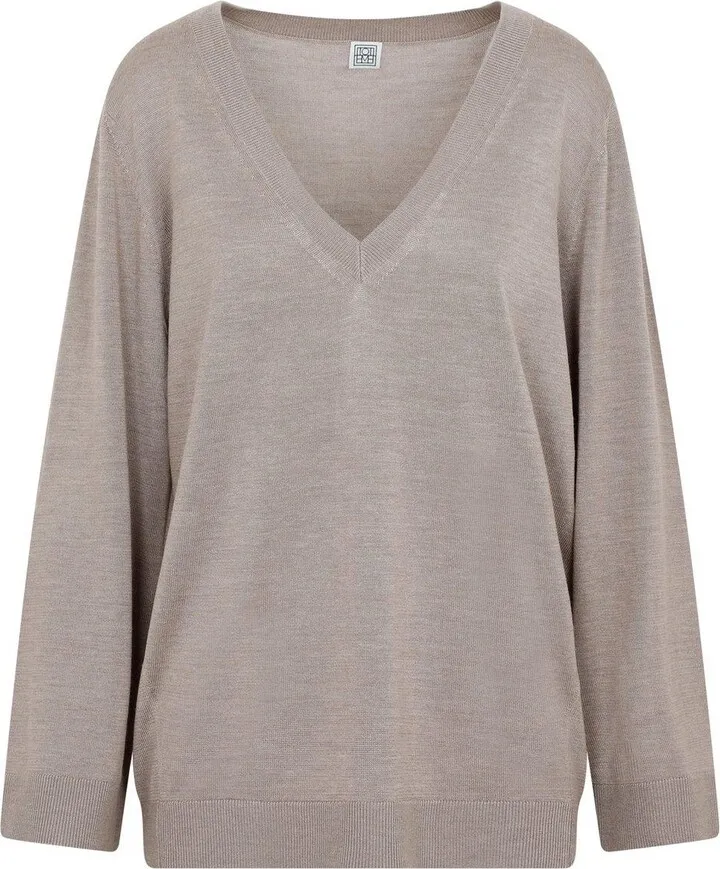 V-neck Long-sleeved Jumper