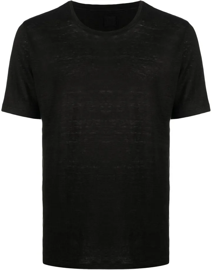 round-neck linen T-shirt