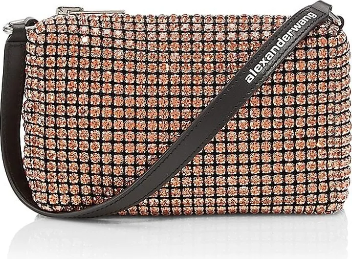 Medium Heiress Rhinestone Mesh Pouch