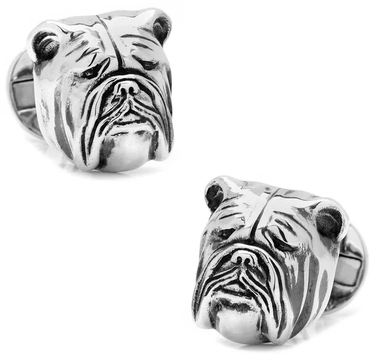Sterling Silver 3d Bulldog Cuf