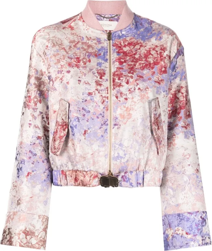 Floral-Print Bomber Jacket