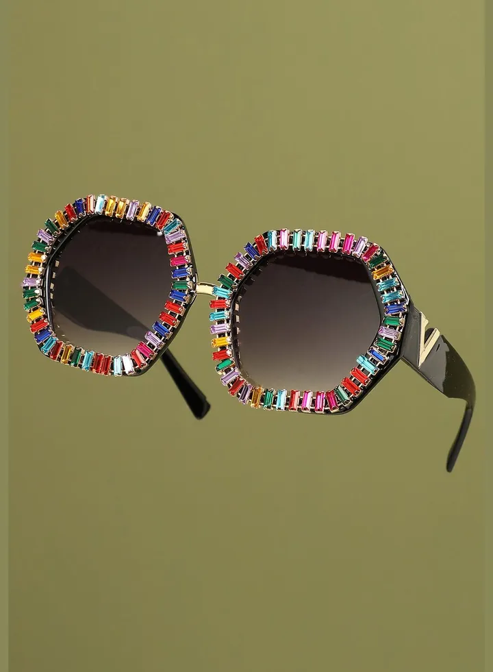 Trendy Designer Stone Western Wear Sunglass For Women