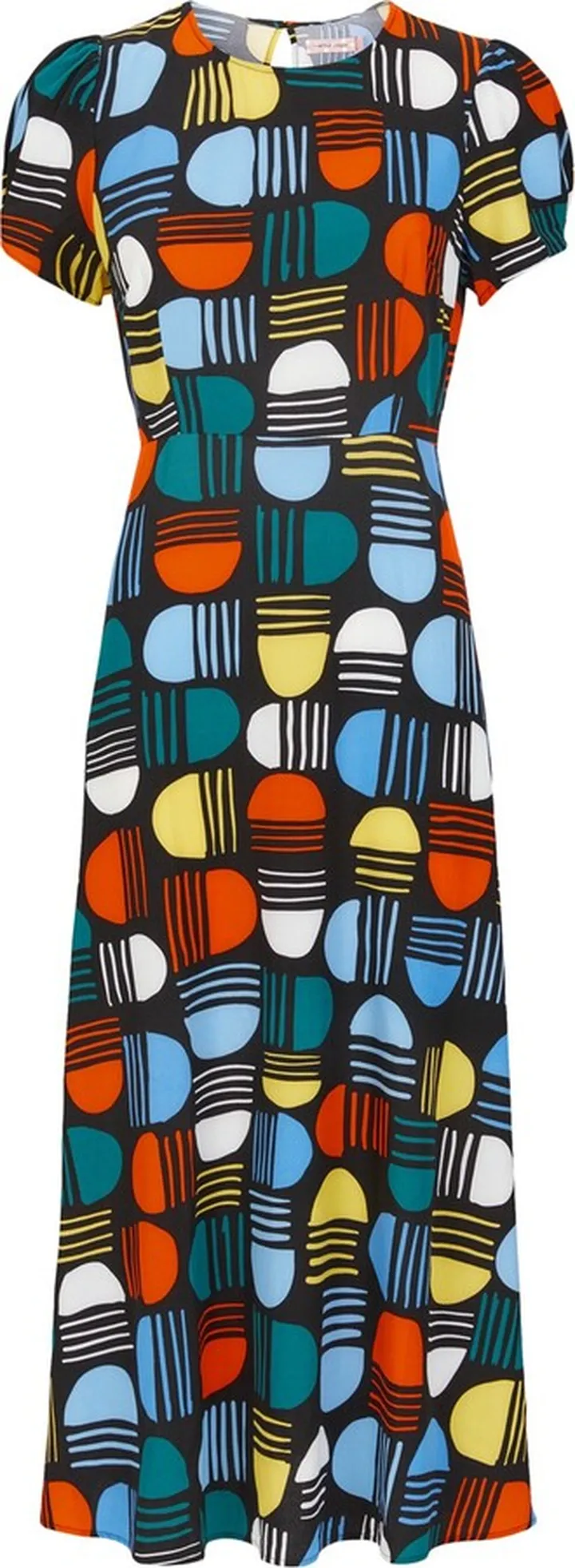 Traffic People - Retro Rose Whisper Dress In Black