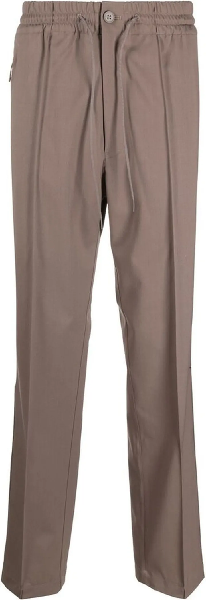 Drawstring Straight-Leg Trousers