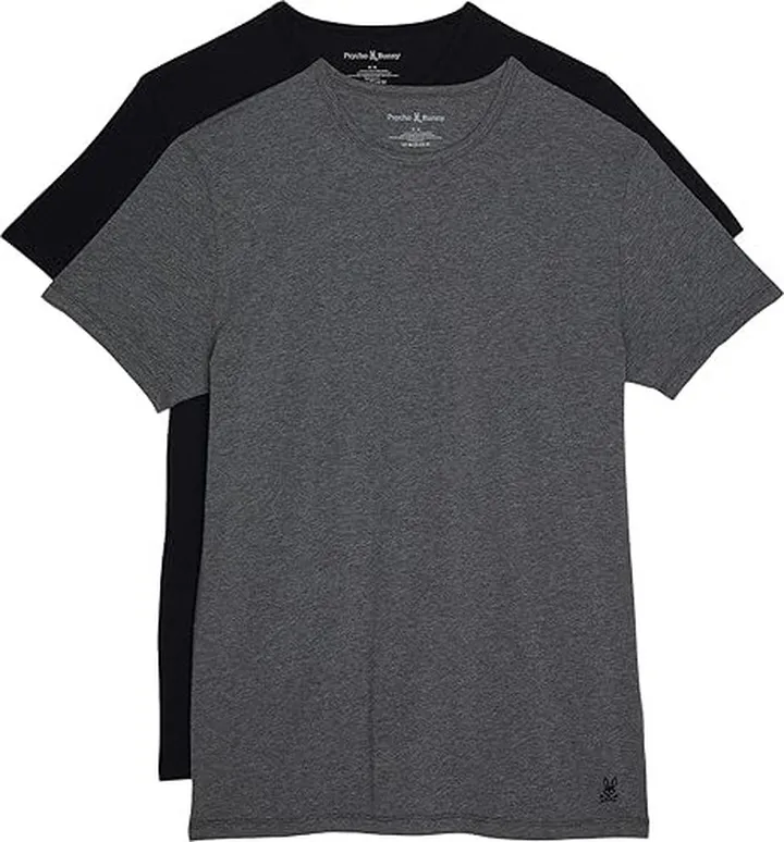 Psycho Bunny 2-Pack Crew Neck Underwear Tee (Mixed Grey Black) Men's Clothing